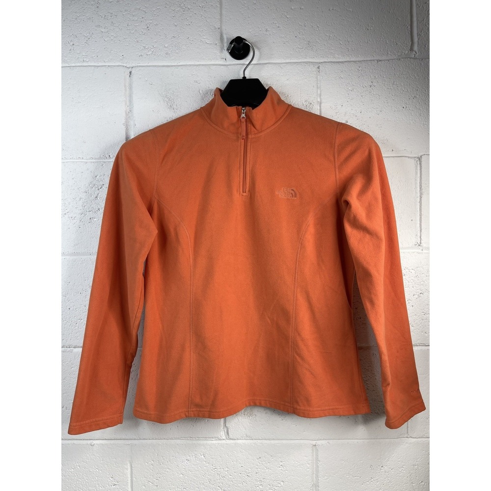 The North Face Orange TKA 100 quarter zip fleece pullover Women's large